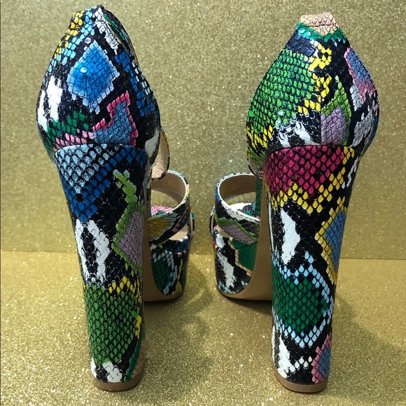 NWB 5โ colorful snakeskin heels - Picture 4 of 5